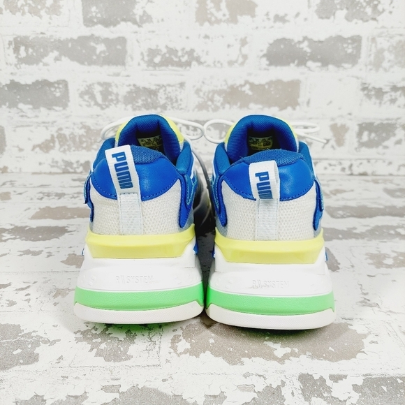 Puma RS Fast Paradise White Blue Lace Up Running Athletic Low Top Sneakers M826 - Picture 3 of 9